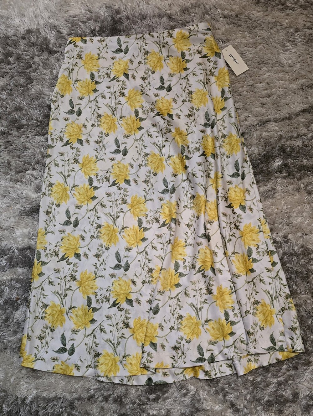 Yellow Floral Maxi Skirt - Feminine A-Line